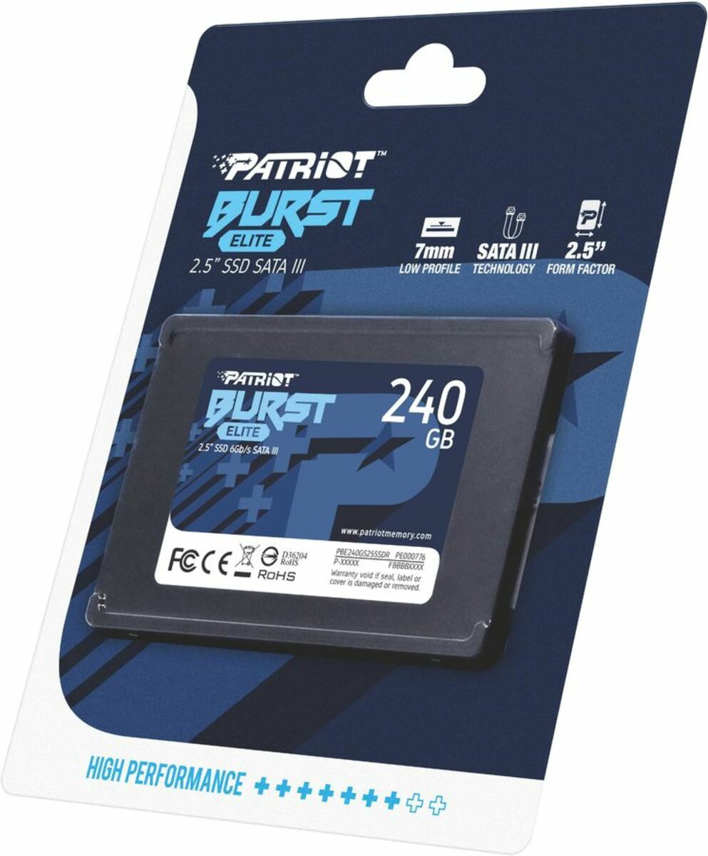 SSD Patriot Burst Elite 240GB 2.5&quot; 7mm SATAIII TLC 3D - 1
