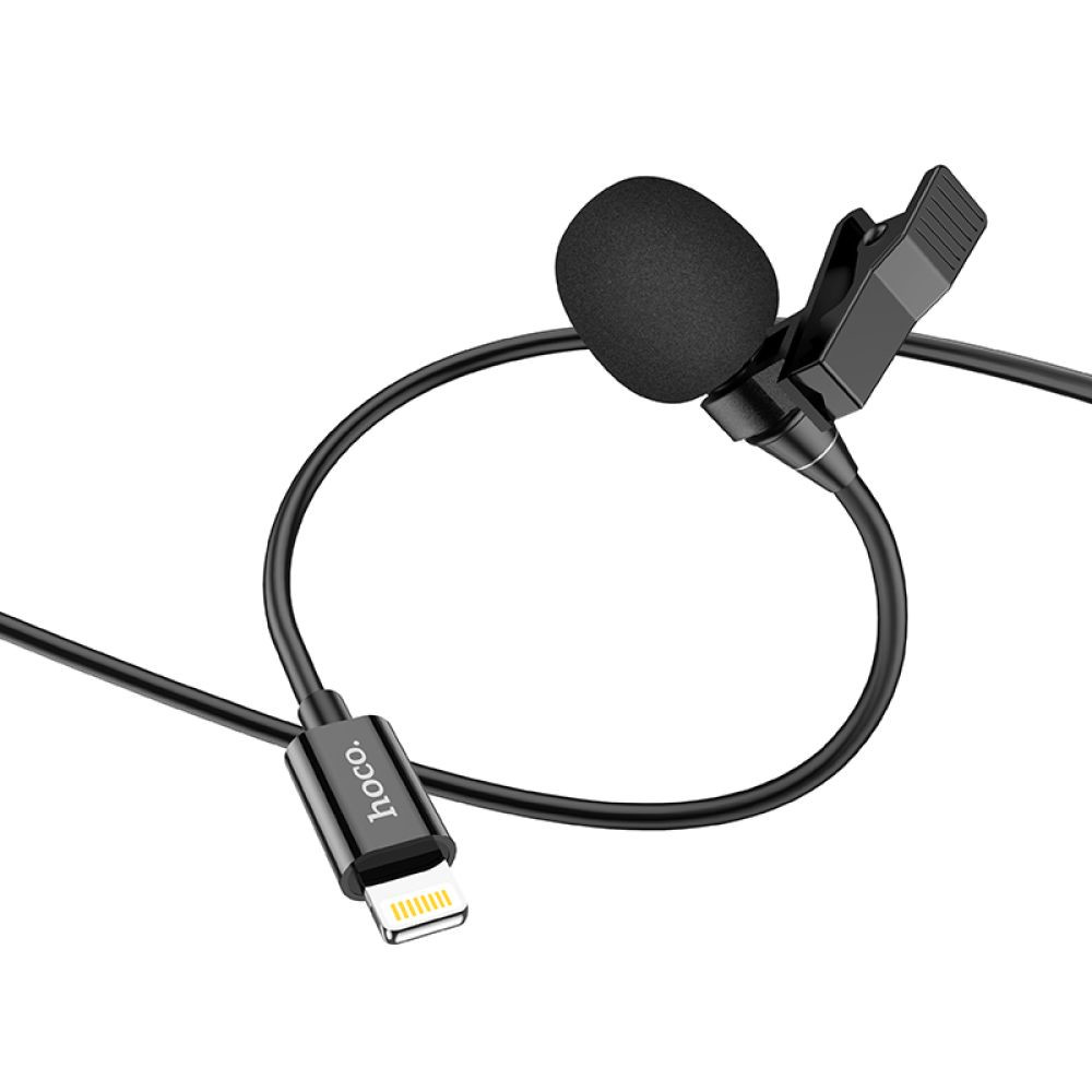 Мікрофон петличний провідний Hoco L14, Lightning, Black - 8