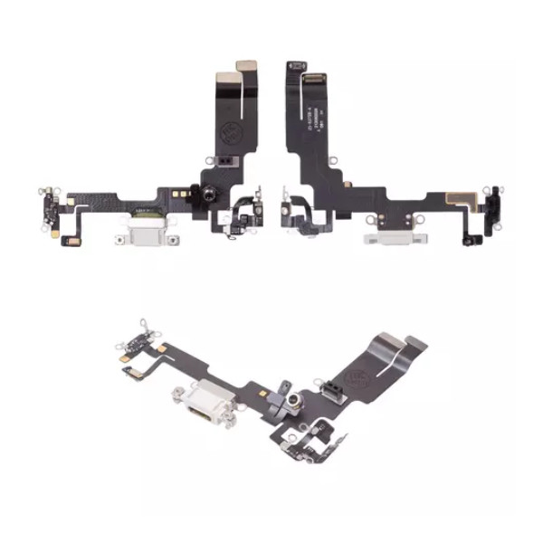 Шлейф для iPhone 14, з роз'ємом зарядки та мікрофоном, Original PRC, White - 1