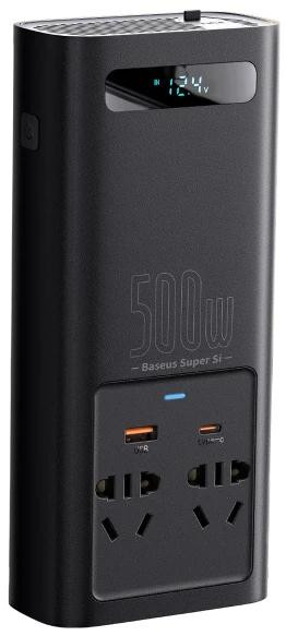 Автомобільний інвертор Baseus Super Si Power Inverter 500W (220V CN/EU ) Black - 1