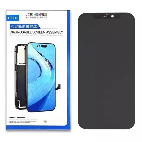 Дисплейний модуль для iPhone 12, iPhone 12 Pro, High Copy, без помилки, (OLED) JCID, Black - 1