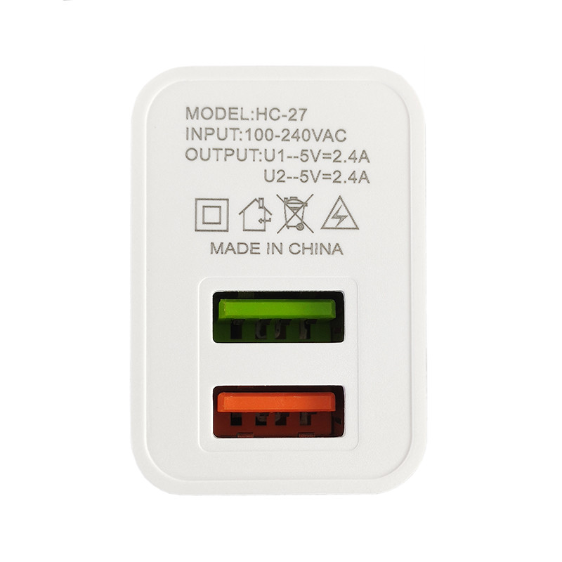 Мережевий Зарядний Пристрій iEnergy HC-27, Cable MicroUSB, 2xUSB, 2,4A, White - 3