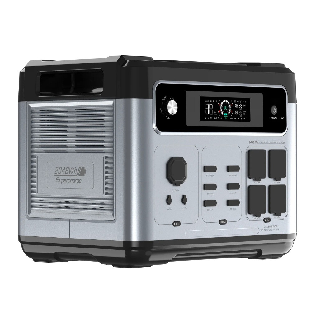 Портативна зарядна станція P2400E, 2400W, LiFePO4, Black - 3