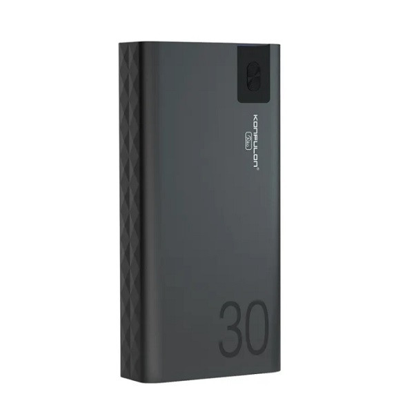 Універсальна мобільна батарея Konfulon A19, 5V 2.4A Fast Charge, 30000mAh Black - 1