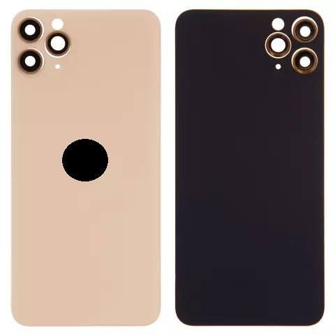 Задня кришка для iPhone 11 Pro Max, зі склом камери, Small Hole, Matte Gold - 1