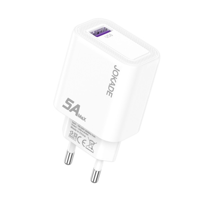 Мережевий зарядний пристрій Jokade JB140, 5A, White - 1