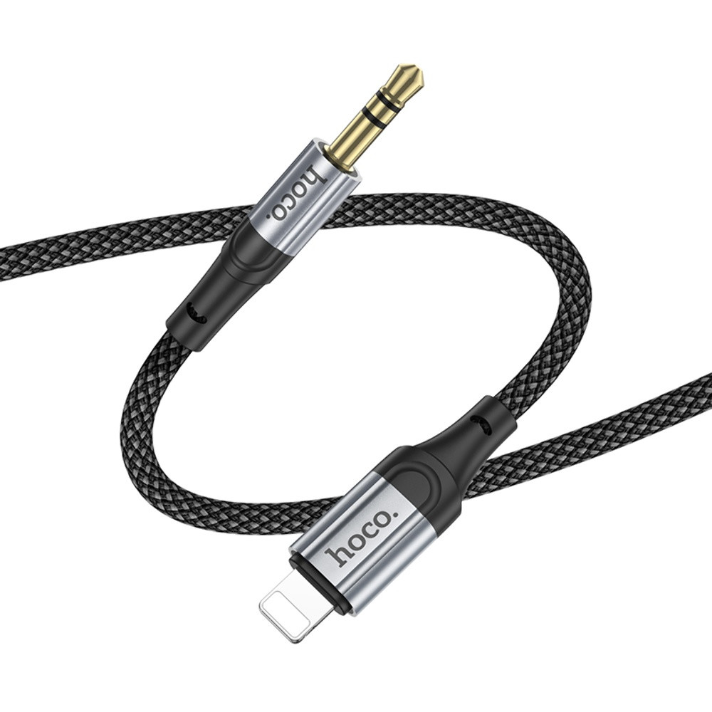 Кабель AUX Hoco UPA26, Lightning to Jack 3.5 mm, 1m, Black - 1