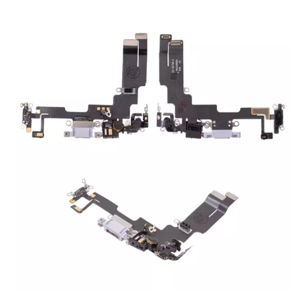 Шлейф для iPhone 14, з роз'ємом зарядки та мікрофоном, Original PRC, Purple - 1