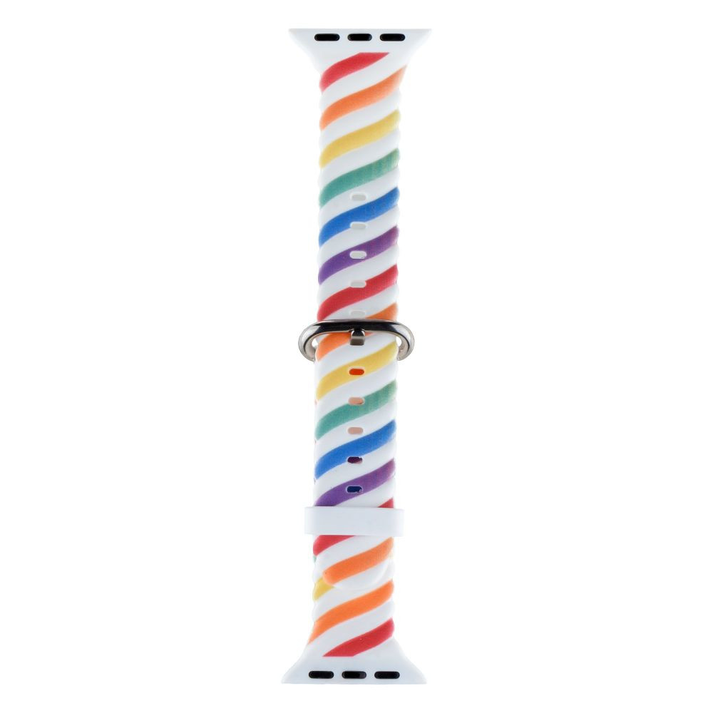 Ремінець для Apple Watch (38-40mm) Colour Bar White Rainbow - 1