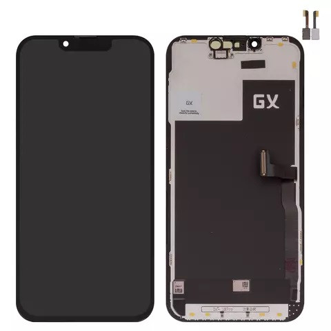 Дисплейний модуль для iPhone 13 Pro, High Copy, без мікросхеми, OLED, GX OEM Hard, type 1, Black - 1