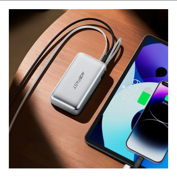 Універсальна мобільна батарея Acefast M32, 35W, Cable Type-C, 10000mAh, Silver - 4