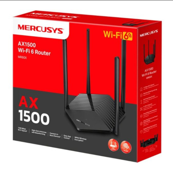 Wi-Fi Роутер Mercusys MR60X, Black - 3