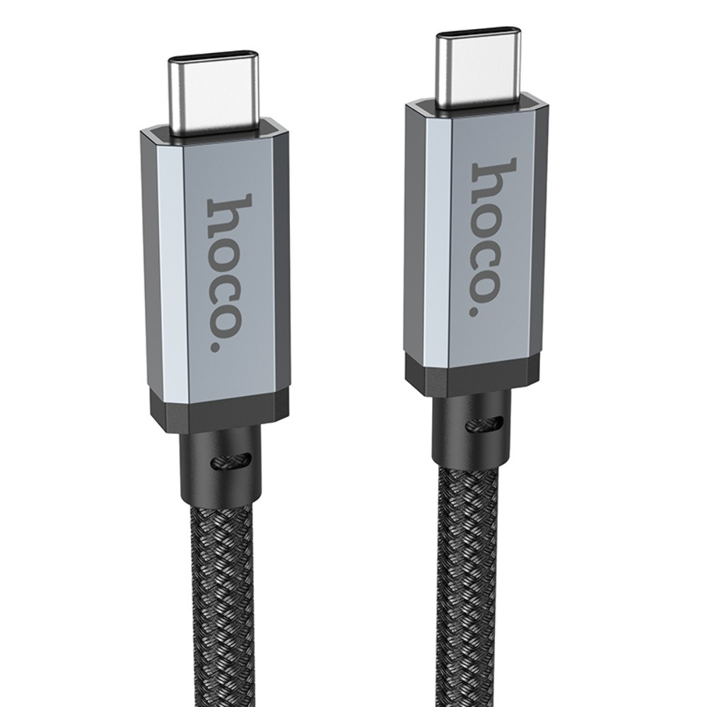 Кабель Hoco US05, Type-C to Type-C, USB 4, 8K, PD 100W, 1m, Black - 8