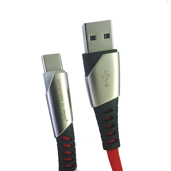 USB Cable Konfulon DC-18 (Type-C) 1m, 5A, Red - 1