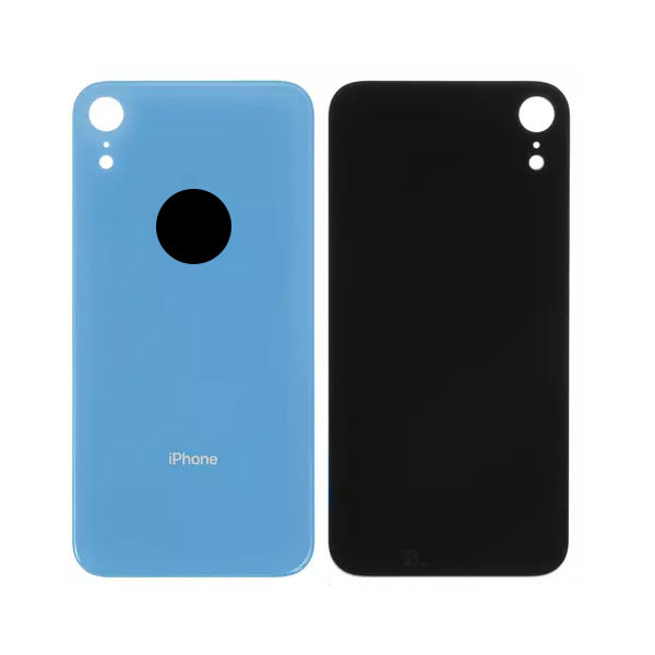 Задня панель корпуса для iPhone XR, блакитна, потрібно зняти скло камери, small hole - 1