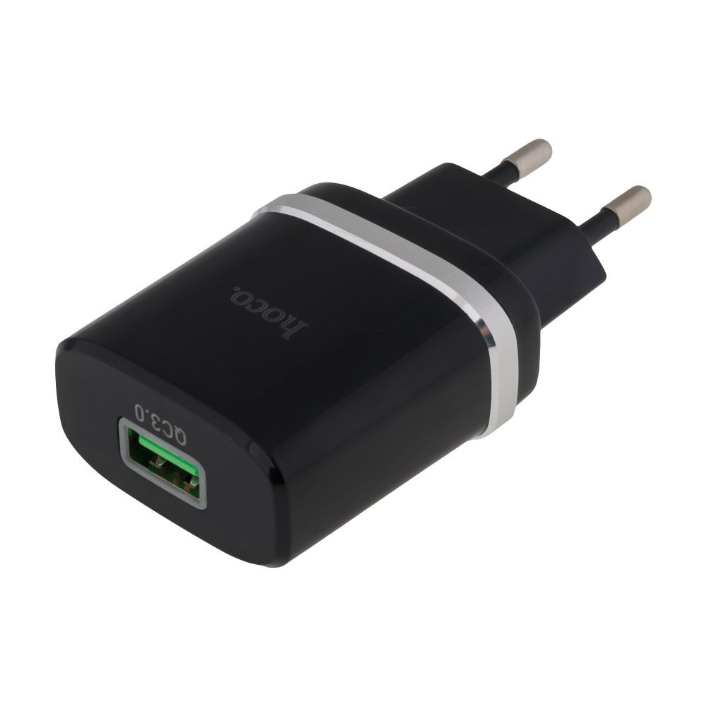 Мережевий зарядний пристрій Hoco C12Q, QC 3.0, PD 18W, Cable Micro White - 12