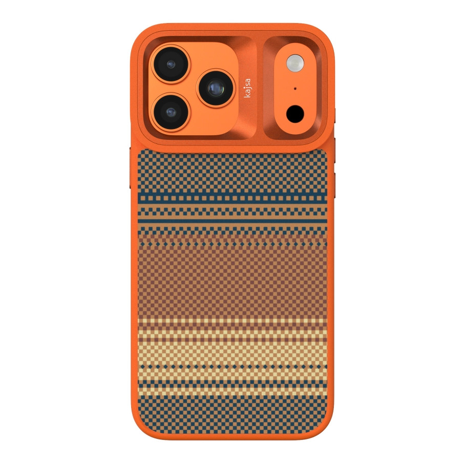 Чохол Kajsa Resort Collection Gradient Stripe with MagSafe для iPhone 17 Pro Max, Orange Plus B-Ring - 1