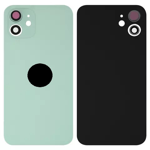 Задня кришка для iPhone 12, зі склом камери, Small Hole, Green - 1