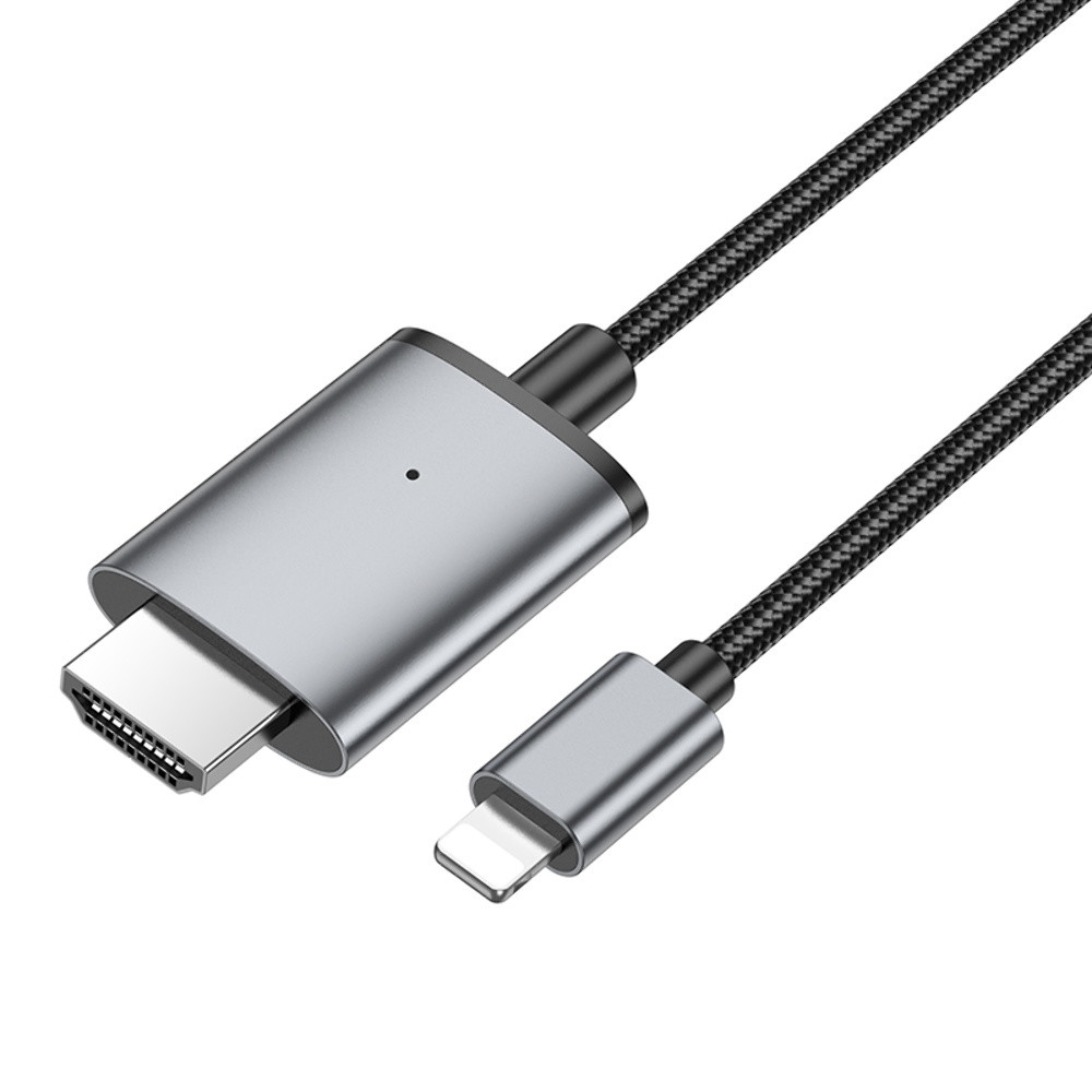 Кабель Hoco UA27, Lightning to HDMI, 1m, Gray - 10
