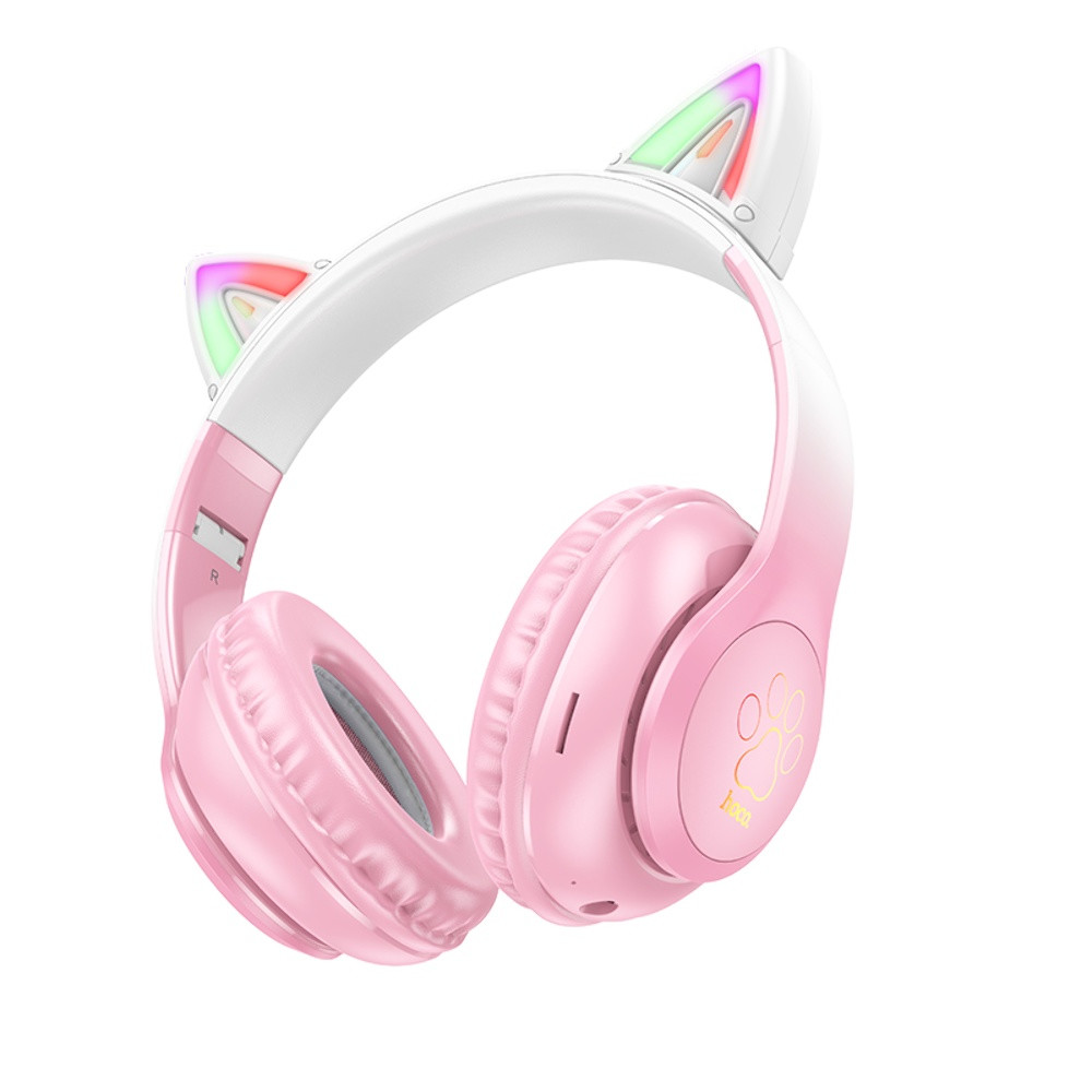 Безпровідна гарнітура Hoco W42 Cat Ear Pink - 1