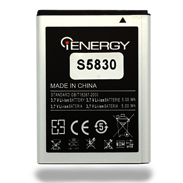 Акумулятор iENERGY SAMSUNG S5830/S5660 (EB-L1P3DVU;EB454357VU) (1350 mAh) - 1