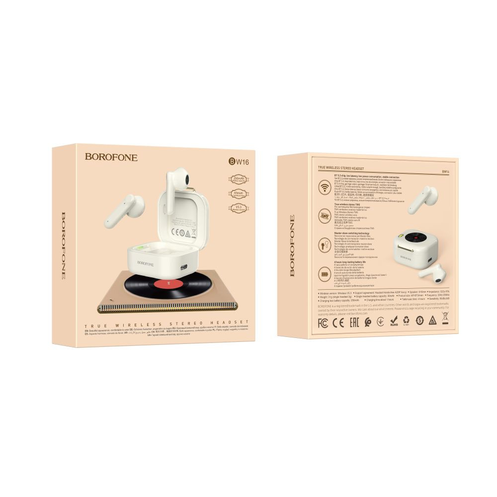 Безпровідна гарнітура Borofone BW16, White - 7