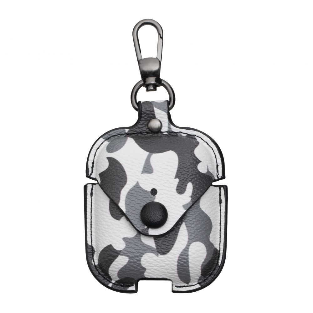 Silicone Case for AirPods Camouflage Leather White-Black - 1