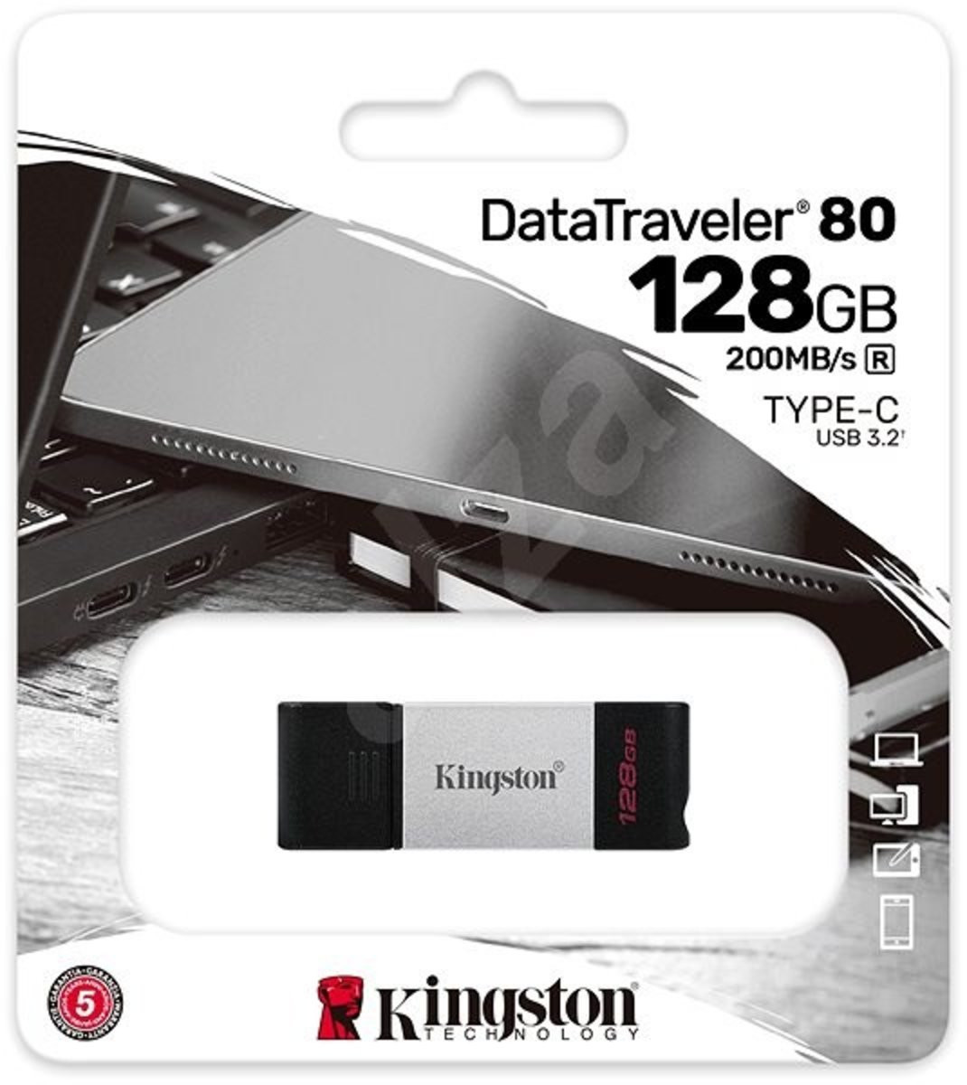 Флешка Kingston USB 3.2 DT 80 128GB Type-C - 3