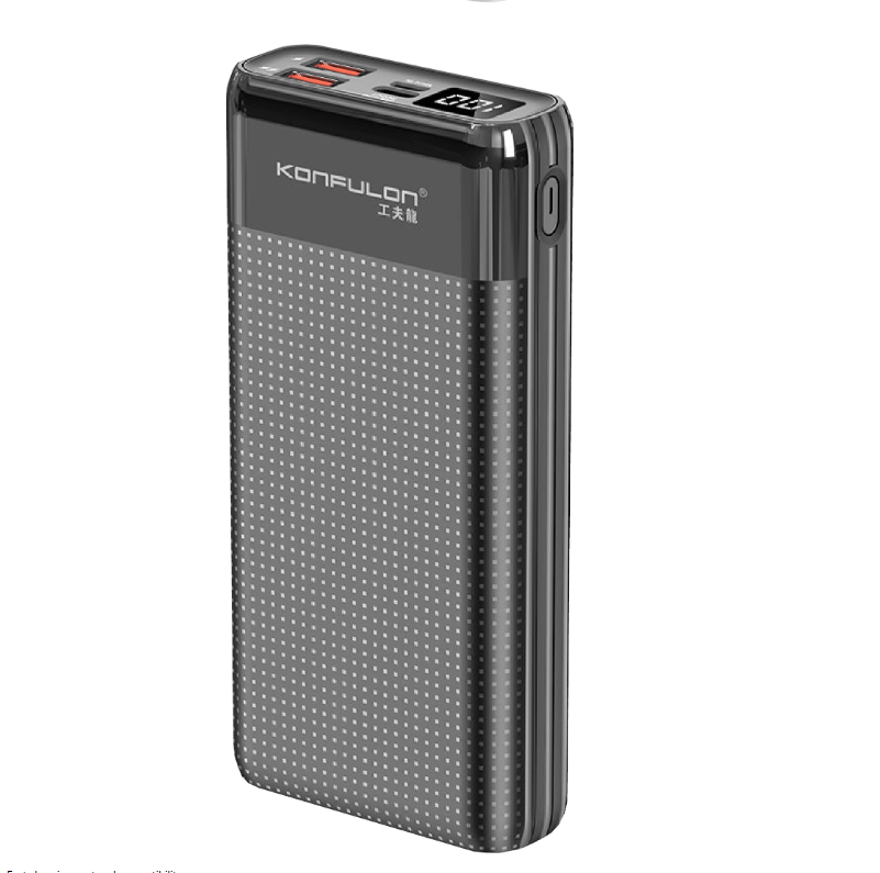 Універсальна мобільна батарея Konfulon A30Q, PD+QC 3.0, 22.5W, 20000 mAh Black - 1