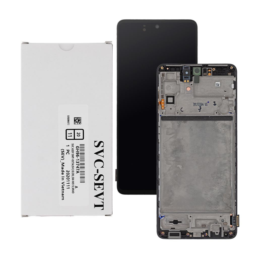 Дисплейний модуль Samsung M515 Galaxy M51, GH82-23568A, з рамкою, Service Pack Original, Black - 1