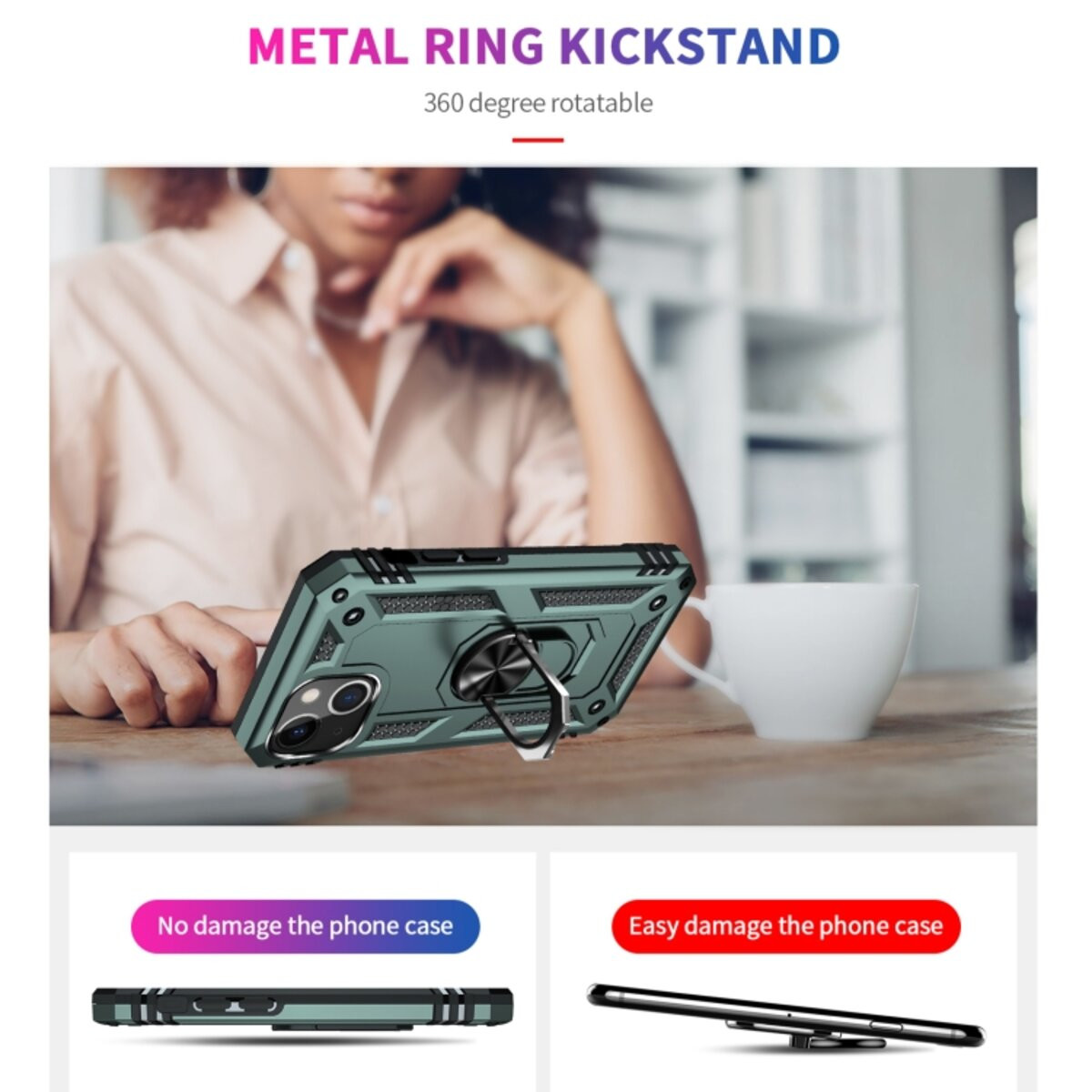 Чохол Cosmic Robot Ring for Apple iPhone 13 Army Green - 6