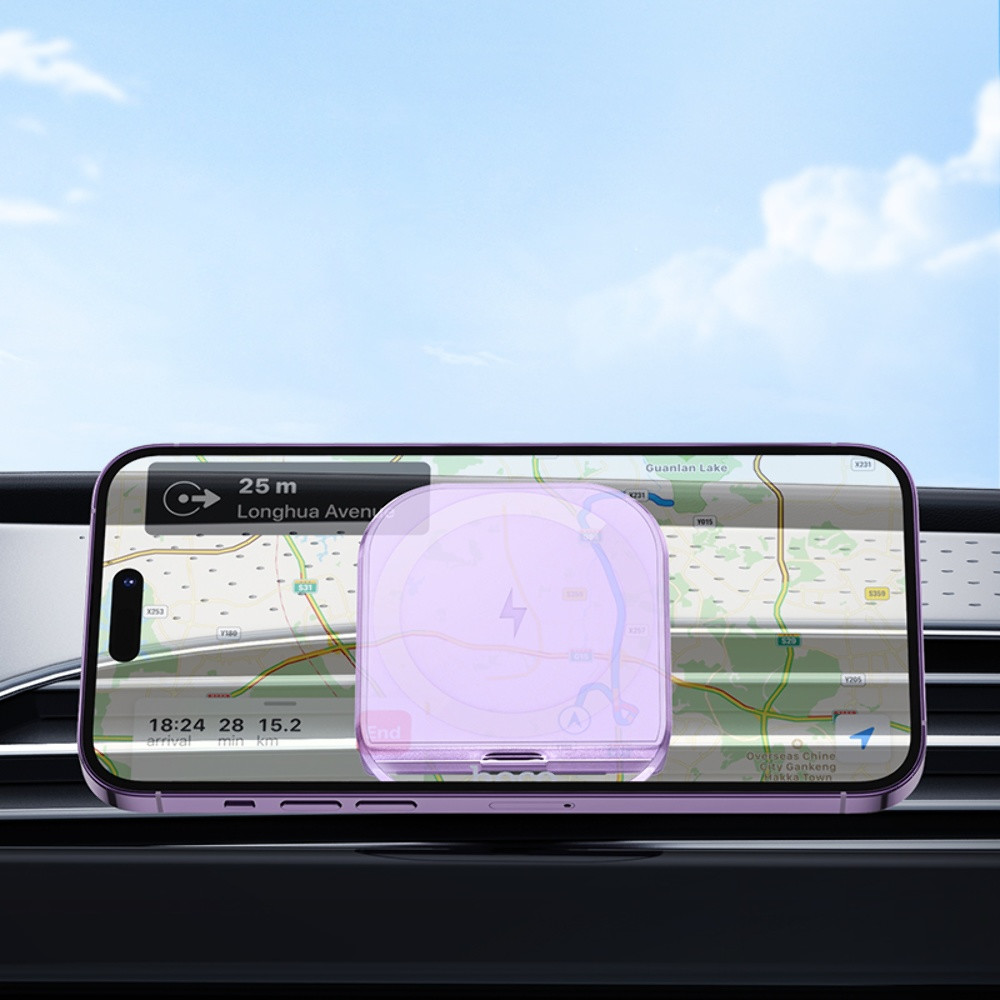 Автотримач Hoco HW17, Wireless Charging MagSafe, 15W, Purple - 6