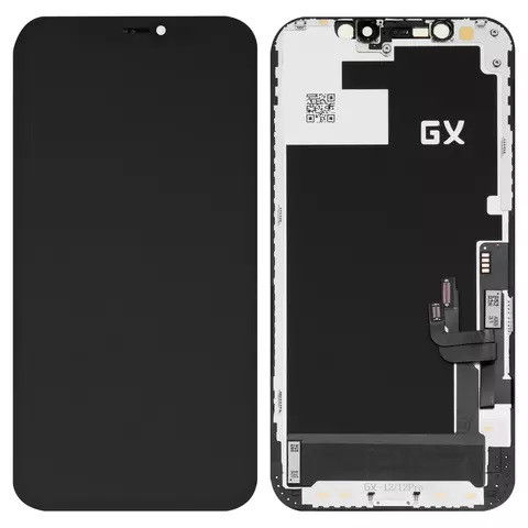Дисплейний модуль для iPhone 12, iPhone 12 Pro, High Copy, (OLED), GX OEM hard, Black - 1