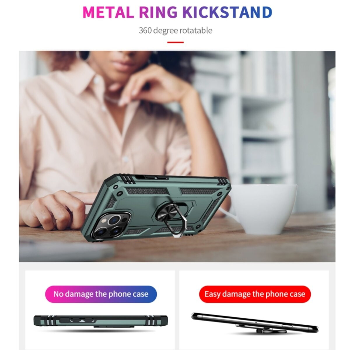 Чохол Cosmic Robot Ring for Apple iPhone 14 Pro Max Army Green - 6