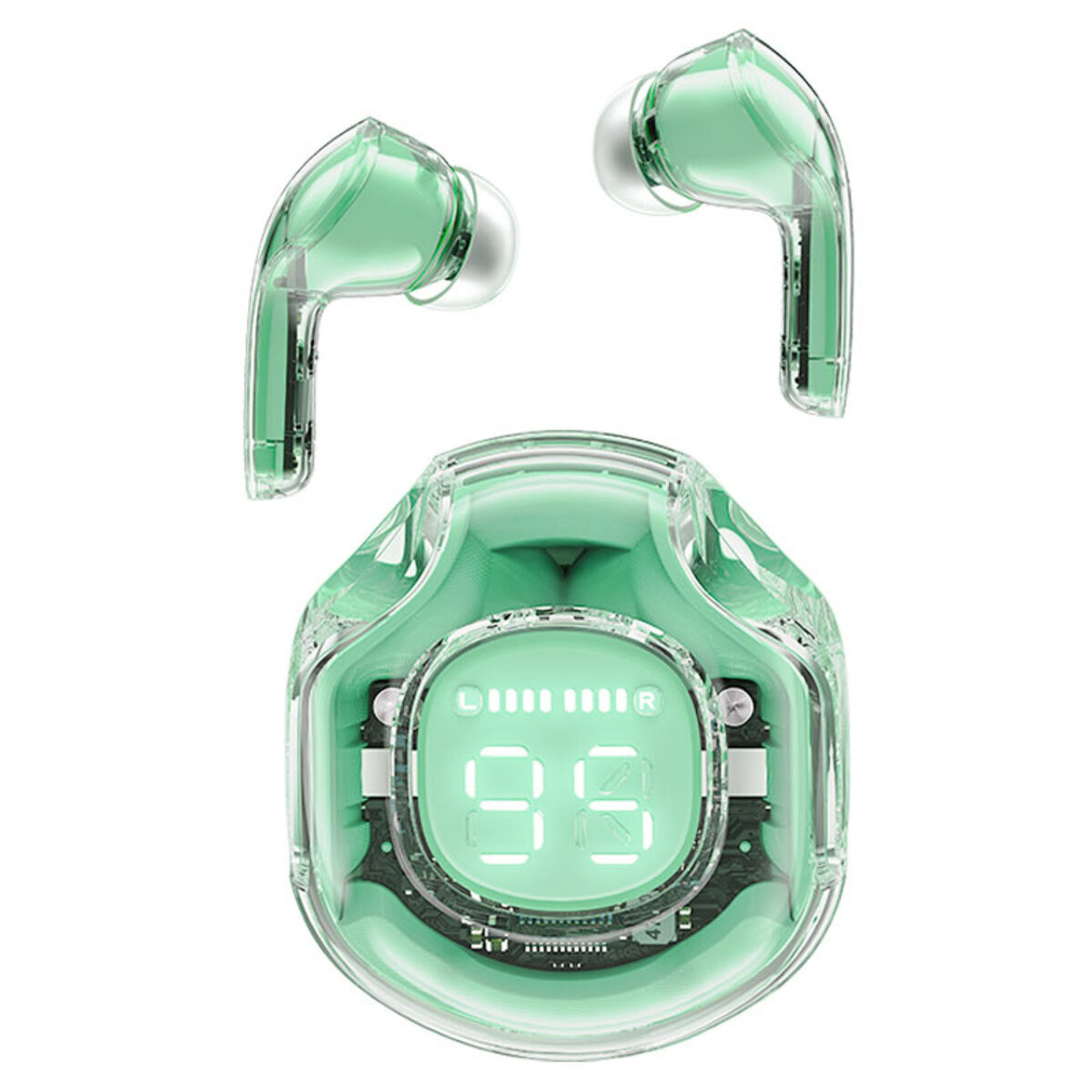 Безпровідна гарнітура Acefast T8 Crystal Mint Green - 1