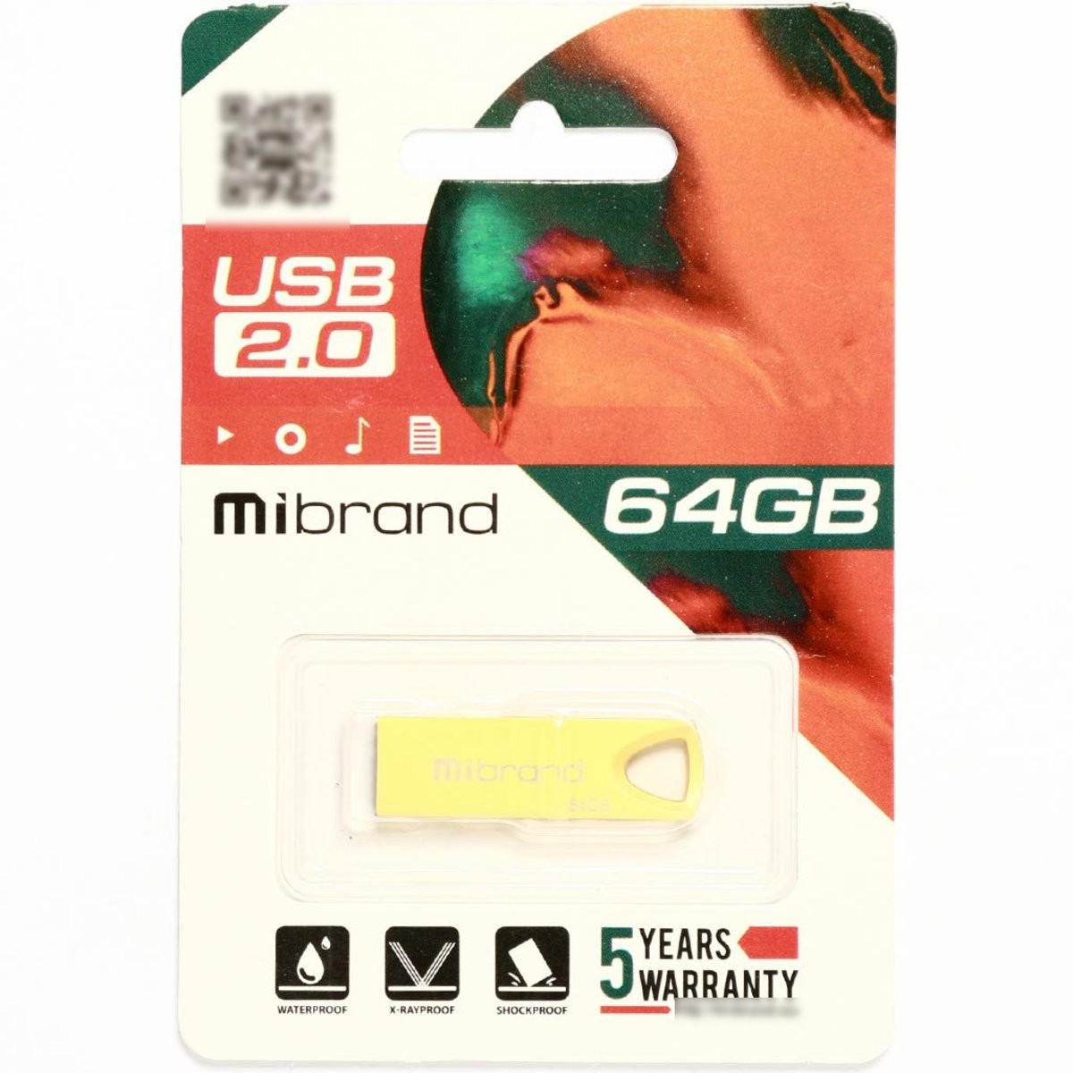 Флешка Mibrand USB 2.0 Taipan 64Gb Gold - 2