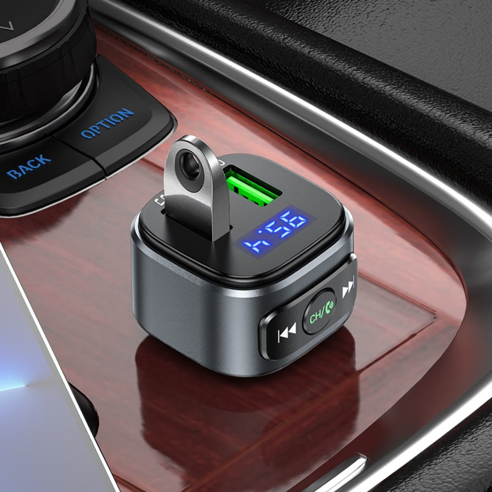 FM-модулятор Hoco E67 2 USB QC,Black - 9