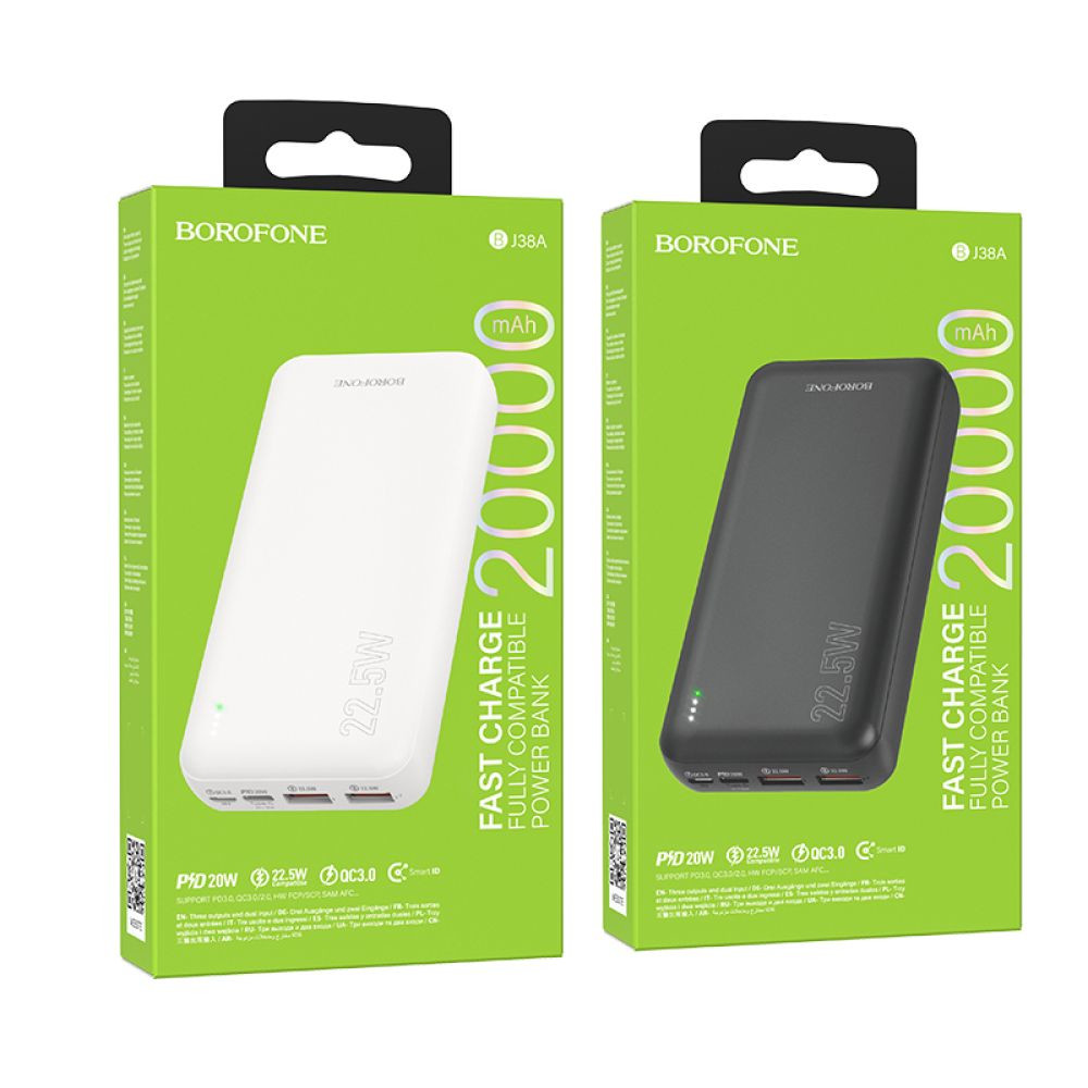 Універсальна мобільна батарея Borofone BJ38A Power, 22.5W, PD20W, 20000 mAh, Black - 8