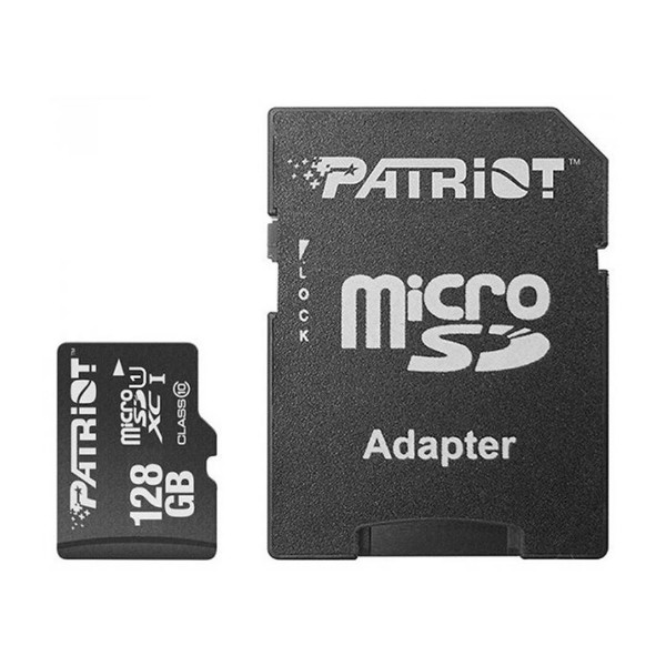 Карта пам'яті Patriot LX Series, 128Gb, micro SDXC UHS-1, class 10, adapter SD - 1