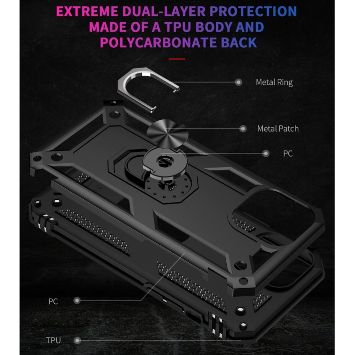 Чохол Cosmic Robot Ring for Apple iPhone 13 Pro Black - 5