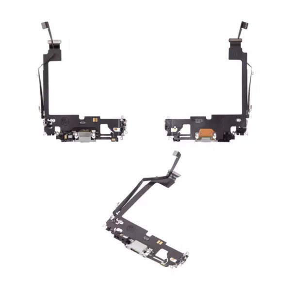 Шлейф для iPhone 12 Pro Max, з роз'ємом зарядки та мікрофоном, Original PRC, White - 1