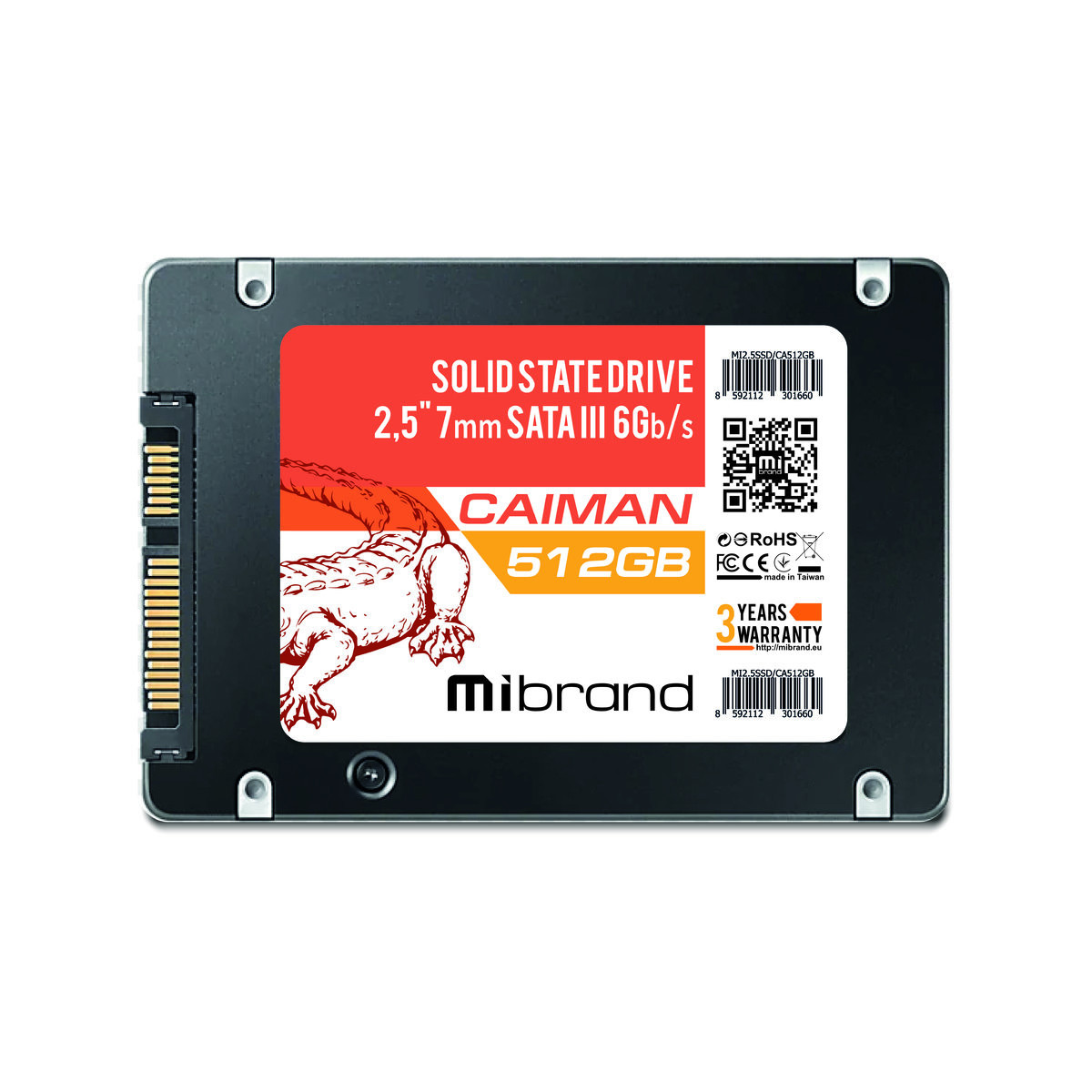 SSD Mibrand Caiman 512GB 2.5&quot; 7mm SATAIII Bulk - 1