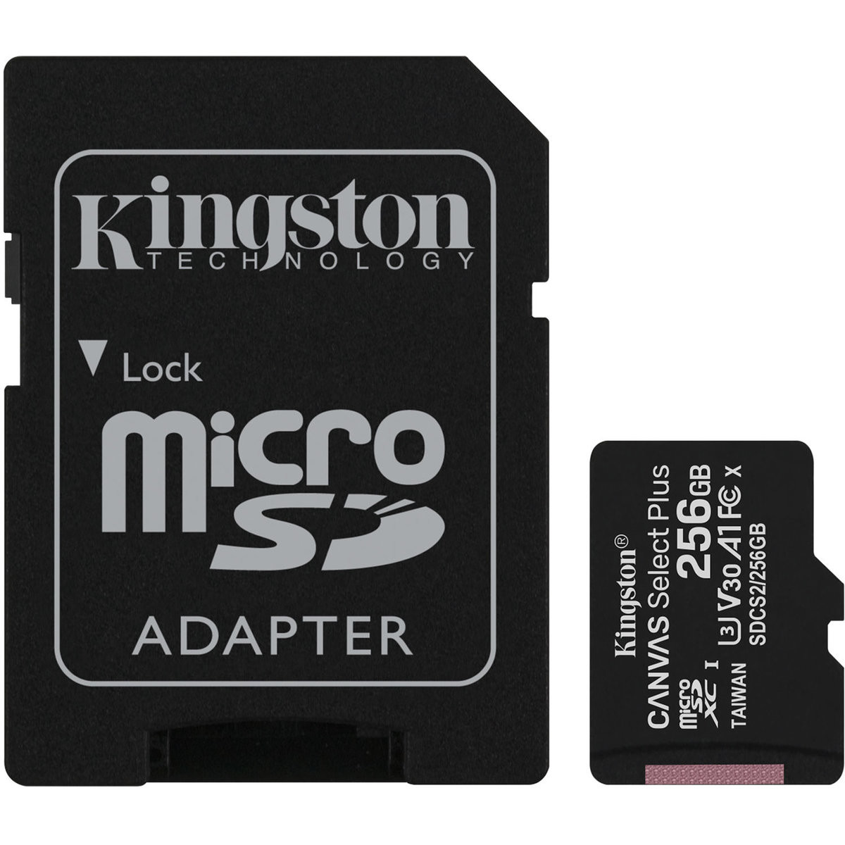 microSDXC (UHS-1) Kingston Canvas Select Plus 256Gb class 10 А1 (R-100MB/s) (adapter SD) - 1