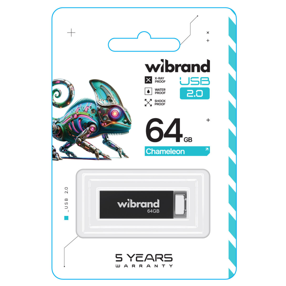 Флешка Wibrand USB 2.0 Chameleon 64Gb Black - 2
