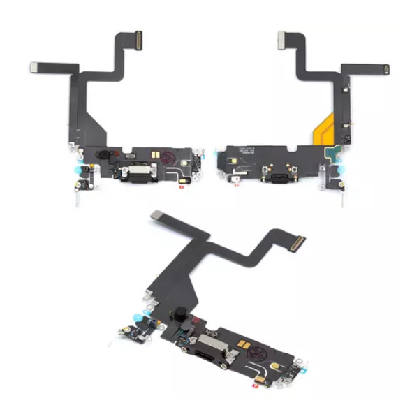 Шлейф для iPhone 14 Pro, з роз'ємом зарядки та мікрофоном, Original PRC, Black - 1