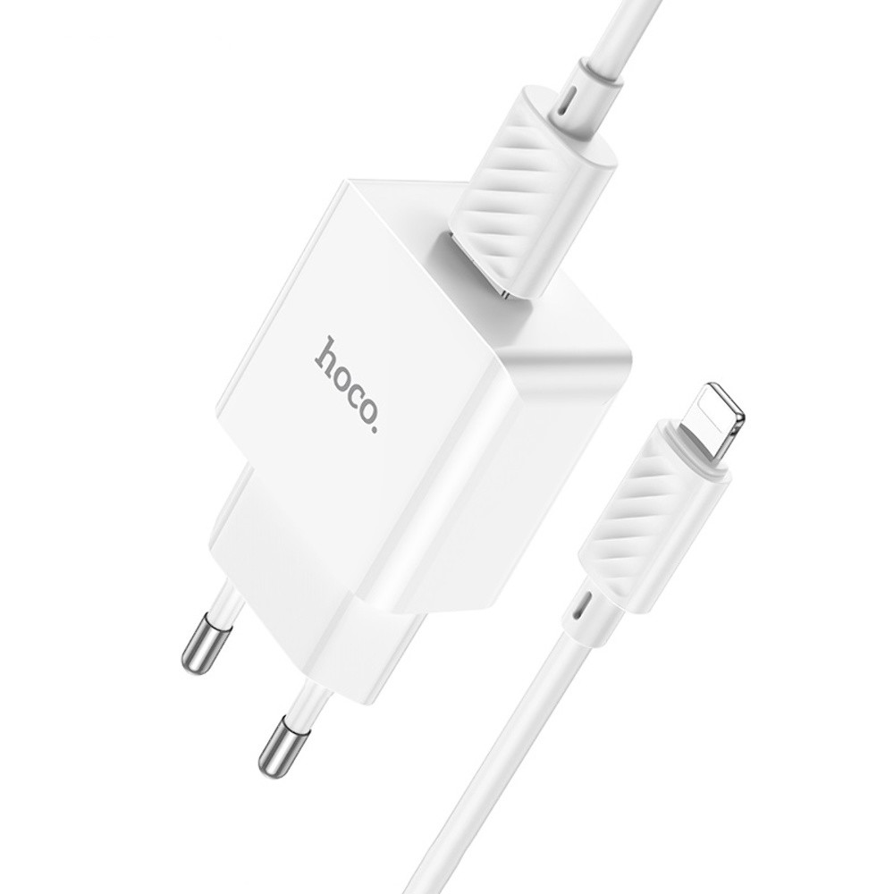 Мережевий зарядний пристрій Hoco C106A, Cable Lightning, 10.5W, White - 1