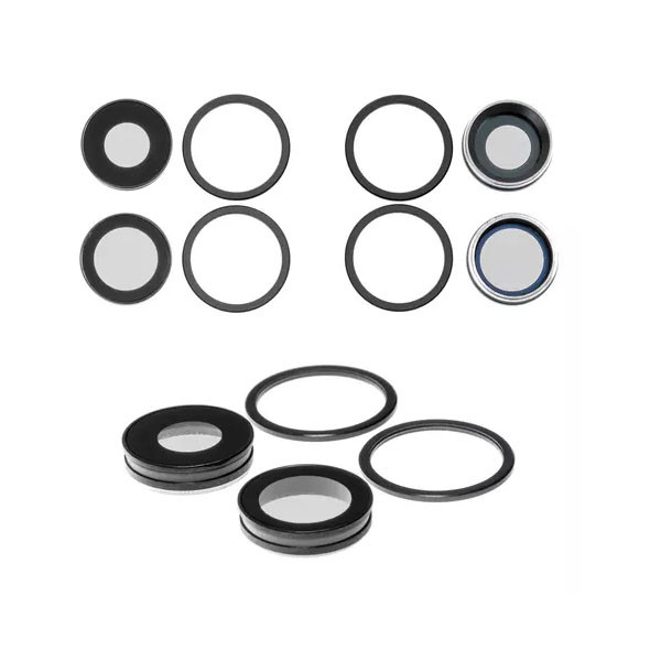 Скло камери для iPhone 11,, з рамкою, комплект 4 шт., Black - 1