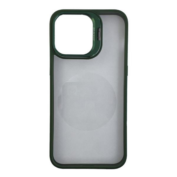 Чохол Defense Case Camera Stand with Camera Glass iPhone 15 Plus Dark Green - 1