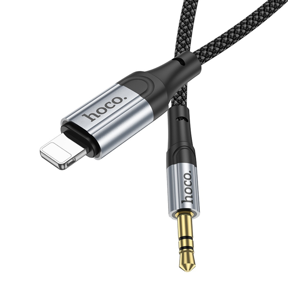 Кабель AUX Hoco UPA26, Lightning to Jack 3.5 mm, 1m, Black - 5