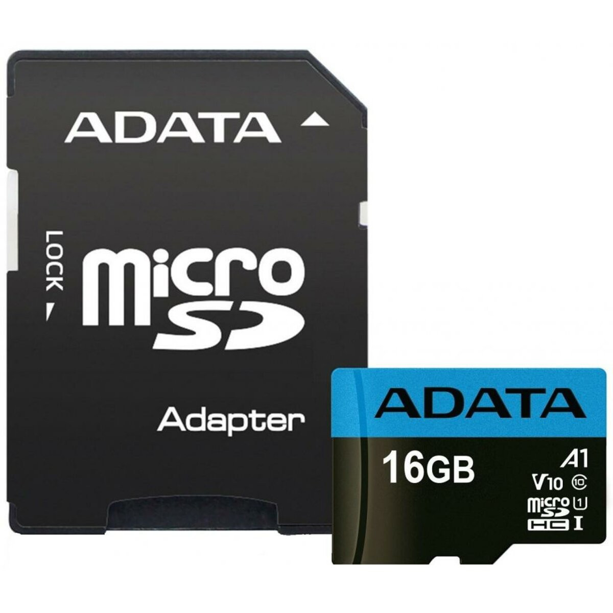 microSDHC (UHS-1) A-DATA Premier 16Gb Class 10 A1 (R-100Mb/s) (adapter SD) - 1